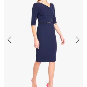 Black Halo Jackie O 3/4 sheath dress (eclipse/navy)